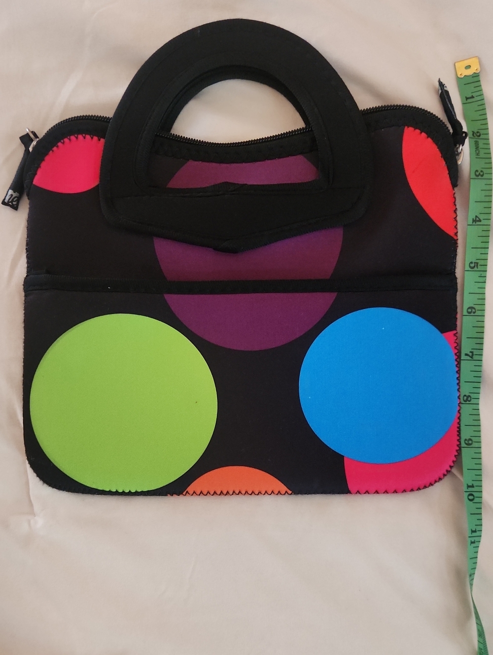 Neoprene Polka Dot Laptop Sleeve Tote - Bright Multi